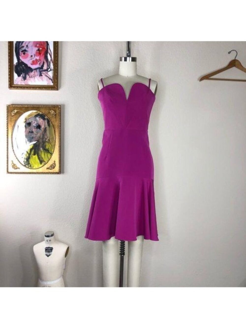 Milly Kelly Cady Dress Fuschia Italian Sweetheart